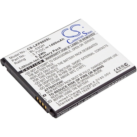 Bsc Preferred Metropcs 4G LGMS870 MS870 1400mAh Mobile Phone Replacement Battery CS-LKP880SL.2